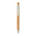 Bolígrafo ecológico de bambú con clip de color Beige