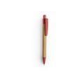 Bolígrafo ecológico de bambú y detalles de colores Rojo