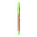 Bolígrafo ecológico de corcho con punta y clip de paja/abs Verde
