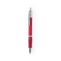 Bolígrafo ergonómico con pulsador y clip Rojo