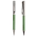 Bolígrafo Metálico con Cuadrículas Verde