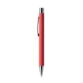 Bolígrafo metálico tacto suave ideal marcaje láser Rojo Tinta Azul