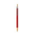 Bolígrafo metálico de tacto suave Rojo Tinta Azul