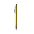 Bolígrafo pulsador de acabado metálico Amarillo Tinta Azul