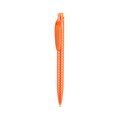Bolígrafo pulsador con amplio clip y diseño de rombos Naranja