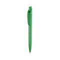 Bolígrafo pulsador con amplio clip y diseño de rombos Verde