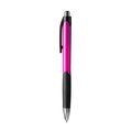 Bolígrafo con pulsador y empuñadura antideslizante Fucsia Tinta Azul