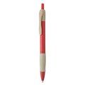 Bolígrafo pulsador de fibra de trigo Rojo Tinta Azul