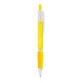 Bolígrafo con pulsador translúcido Amarillo TINTA AZUL