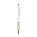 Bolígrafo con Puntero Aluminio y Bambú Blanco