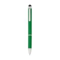 Bolígrafo con puntero táctil negro y cuerpo de color Verde