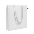 Bolsa de algodón Fairtrade con asas largas 180 gr/m² Blanco