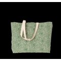 Bolsa de algodón orgánico con asas y fuelle amplio Green leaves / Natural