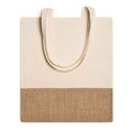 Bolsa de algodón y yute con asas largas