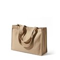 Bolsa con asas largas de algodón reciclado Beige