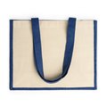 Bolsa bicolor de yute laminado y algodón con asas largas