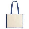 Bolsa bicolor de yute laminado y algodón con asas largas
