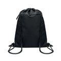 Bolsa con cordón y bolsillo frontal Negro