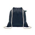 Bolsa de cuerdas de algodón Fairtrade 180 gr/m² Azul