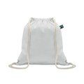Bolsa de cuerdas de algodón Fairtrade 180 gr/m² Blanco