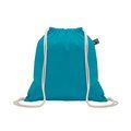 Bolsa de cuerdas de algodón Fairtrade 180 gr/m² Turquesa