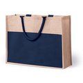 Bolsa ecológica de yute reforzada con bolsillo frontal de algodón Mar