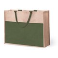 Bolsa ecológica de yute reforzada con bolsillo frontal de algodón