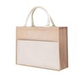 Bolsa ecológica de yute reforzada con bolsillo frontal de algodón