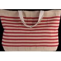 Bolsa de juco a rayas Natural / Red