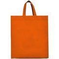 Bolsa non woven con fuelle y asa corta Naranja 40x35x12cm