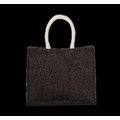 Bolsa de playa yute con asa de algodón Black / Silver