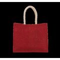Bolsa de playa yute con asa de algodón Cherry Red / Gold