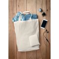 Bolsa plegable de algodón con asas cortas