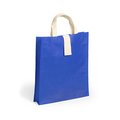 Bolsa plegable en non woven con cierre de velcro Azul