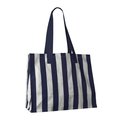 Bolsa a rayas de algodón reciclado Azul