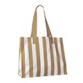 Bolsa a rayas de algodón reciclado Beige