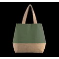 Bolsa shopper con cierre de presión Dusty Light Green / Natural