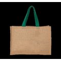 Bolsa shopper XL de yute asas de color Natural / Kelly Green