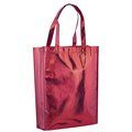 Bolsa de tela non-woven laminado con acabado metalizado Rojo