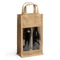 Bolsa de yute laminado con ventana y doble compartimento