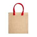 Bolsa de yute natural con asas reforzadas Rojo