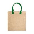 Bolsa de yute natural con asas reforzadas Verde Helecho Talla Única Adulto