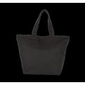 Bolsas de compras de algodón con fuelle Black S