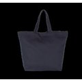 Bolsas de compras de algodón con fuelle Navy Blue S