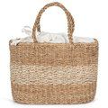 Bolso de Yute Trenzado a Mano 21L Striped Seagrass Natural / Ecume