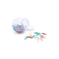 Bote con 100 clips de colores para papel