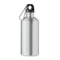 Botella acero reciclado 500 ml con mosquetón Plata Mate