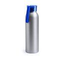 Botella de agua con acabado plateado de aluminio 650 ml Azul