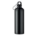 Botella de agua de aluminio con mosquetón (750ml) Negro