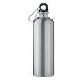 Botella de agua de aluminio con mosquetón (750ml) Plata Mate